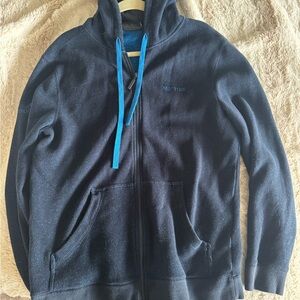 Marmot Men's Black Zip-Up Sweater with Blue Accents